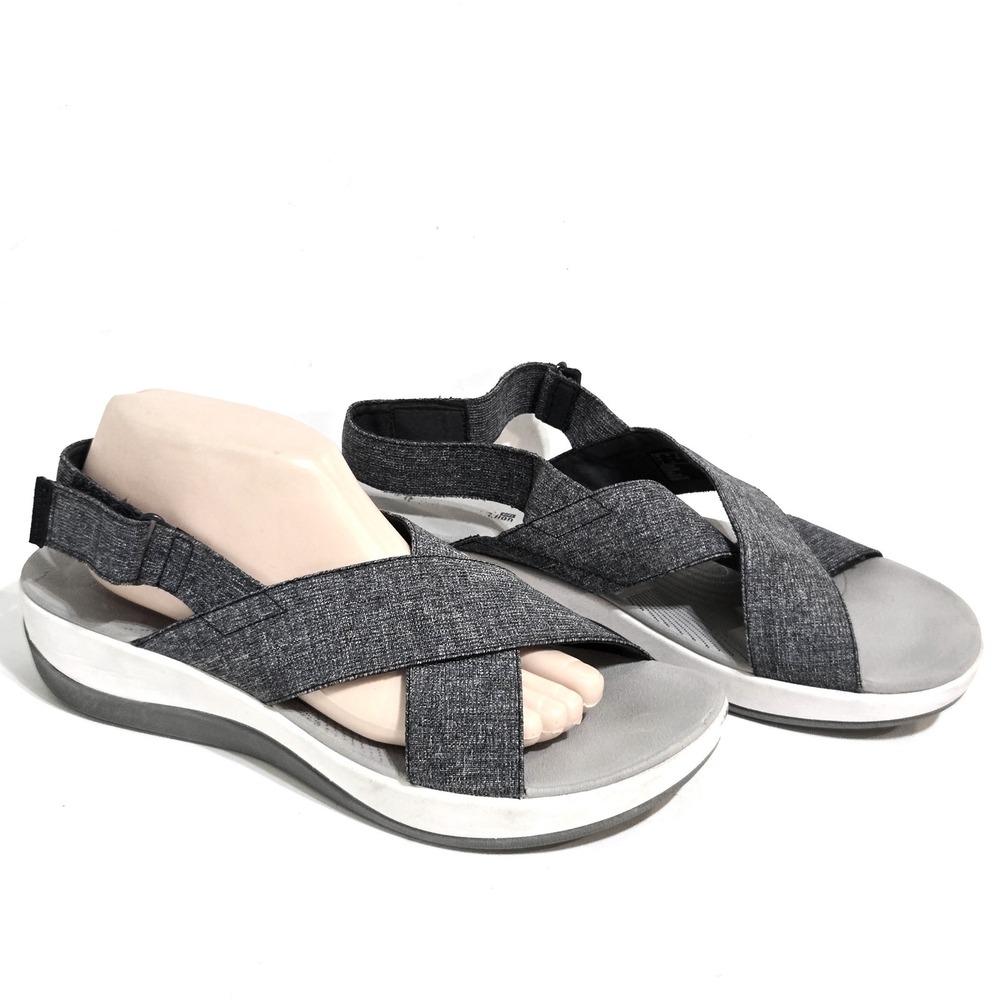 Clarks Cloudsteppers Sandals Womens 11W /42.5 Blue Arla Kaydin Slingback Comfort